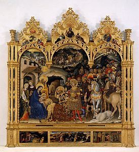"Pala" d'altar italianaː L'Adoració dels mags de Gentile da Fabriano (Pala Strozzi)