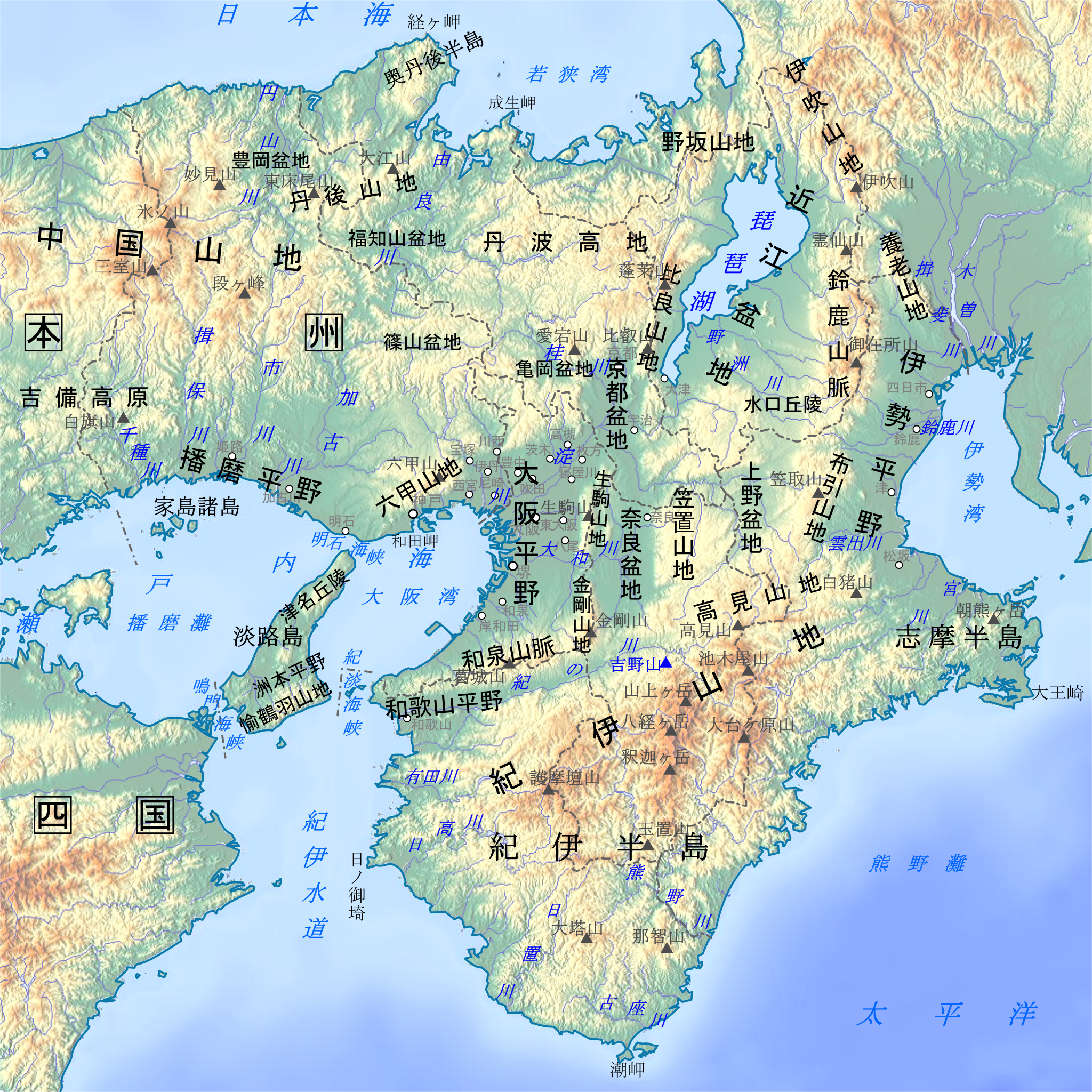 File Geofeatures Map Of Kansai Japan Ja Svg Wikimedia Commons
