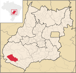 Localização de Serranópolis em Goiás