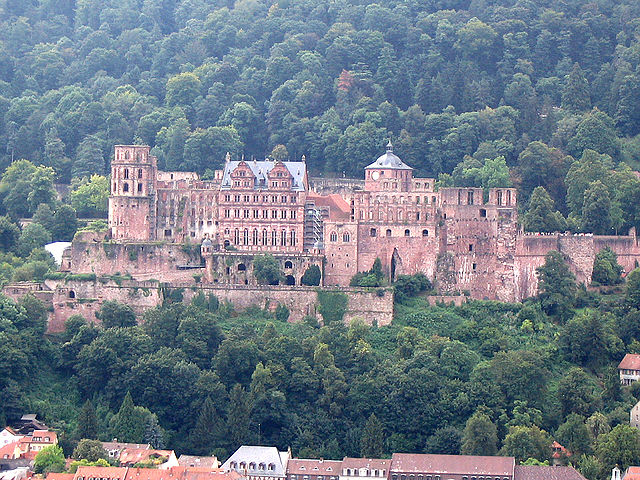 Heidelberg Castle, the seat of the Electors of Palatinate until destroyed by the French in March 1689.