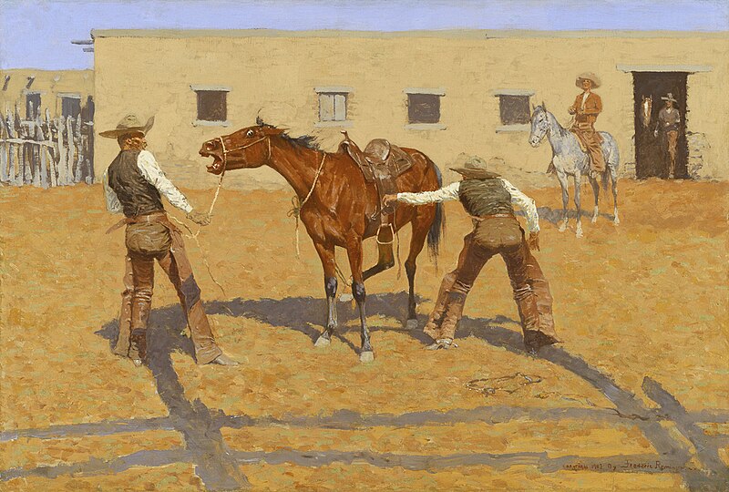 File:His First Lesson, 1903, Frederic S. Remington.jpg