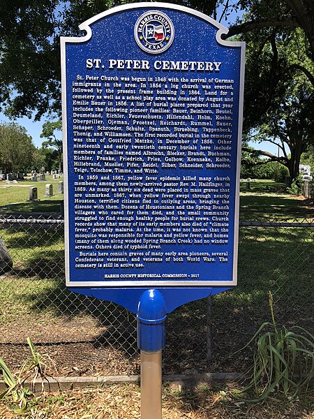 Historical marker at St. Peter's United Church including the names of the German families who both settled the area and are interred in the Church's c