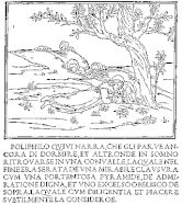 Fametszet a velencei Hypnerotomachia Poliphiliből: Aldus Manutius 1499