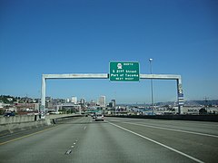 I-705 przed węzłem z Washington State Route 509