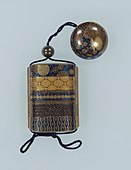 Inro, Design of minute patterns in mother-of-pearl inlay, Somada school characterized by a combination of maki-e and raden techniques, Edo period, 19th century, Tokyo National Museum