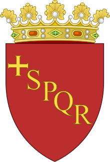 Emblème de la ville de Rome, avec la devise antique « SPQR ».