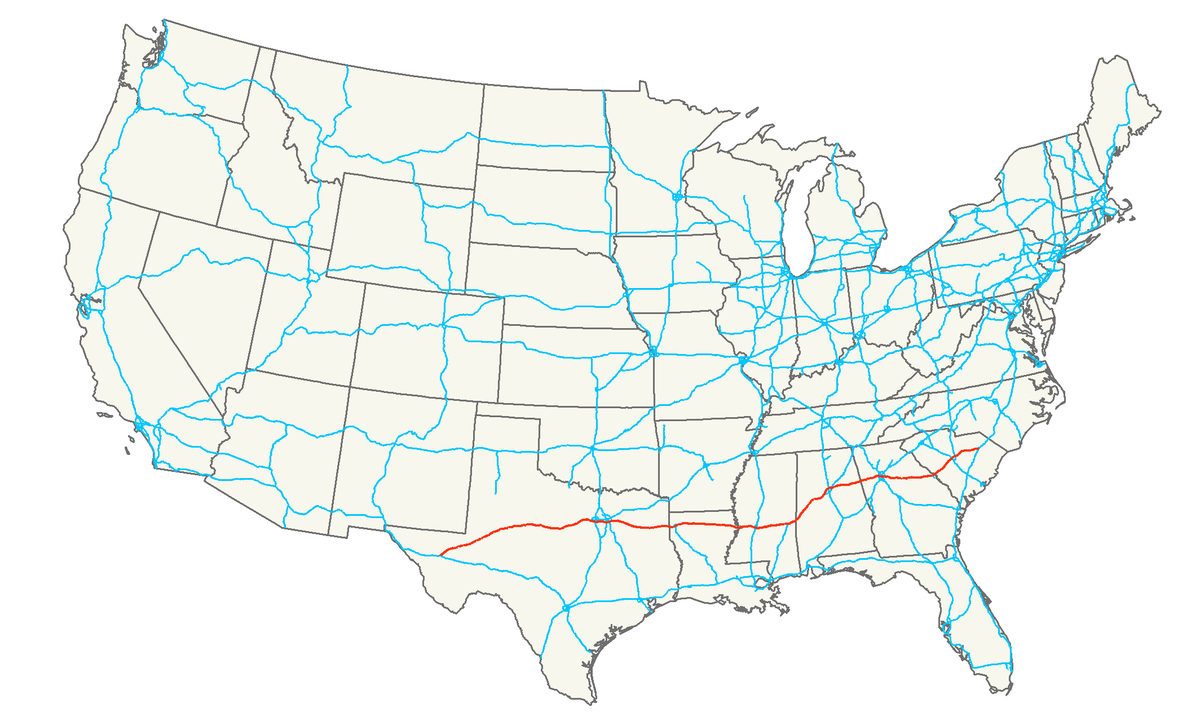 i 20 highway map