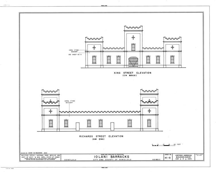 File:Iolani Barracks, Richards and Hotel Streets, Honolulu, Honolulu County, HI HABS HI,2-HONLU,10- (sheet 3 of 6).png