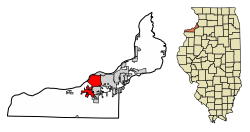 Island County Illinois Incorporated and Unincorporated areas Rock Island Highlighted.svg