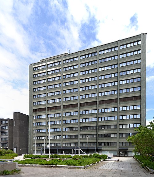 TVK:n järjestötalo Helsingin Itä-Pasilassa. Liitto toimi tässä rakennuksessa vuosina 1977–1992.