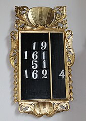Nummertavla från 1700 eller 1800-talet.