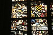 English: Detail of the stained-glass window number 21 in the Sint Janskerk at Gouda, Netherlands