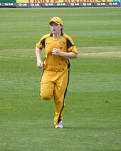 Jess Cameron, who was named player of the match, top-scored for Australia with 75. Jess Cameron.jpg