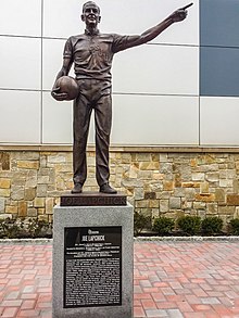 A statute dedicated to former St. John's men's basketball coach Joe Lapchick is located on the Queens campus. JoeLapchickStatute.jpg