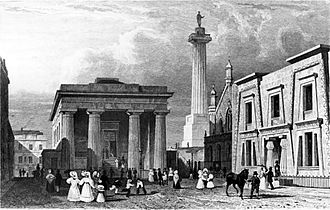 John Foulston's Town Hall, Column and Library in Devonport, c. 1825. John Foulston's Town Hall, Column and Library in Devonport.jpg