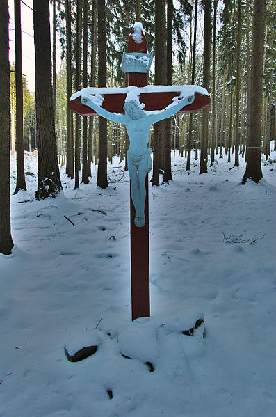 Soubor:Kříž u žluté značky vedoucí od Durany do Úsobrna, okres Blansko.jpg