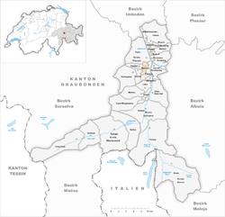 Harta e komunës Masein në distriktin Hinterrhein