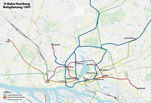 300px karte u bahn hamburg netzplanung 1947