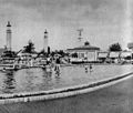 Již zaniklé Klánovické lázně na fotografii z roku 1928
