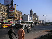 Calcutta - Il viale "Jawaharlal Nehru Road" fotografato nel 2004