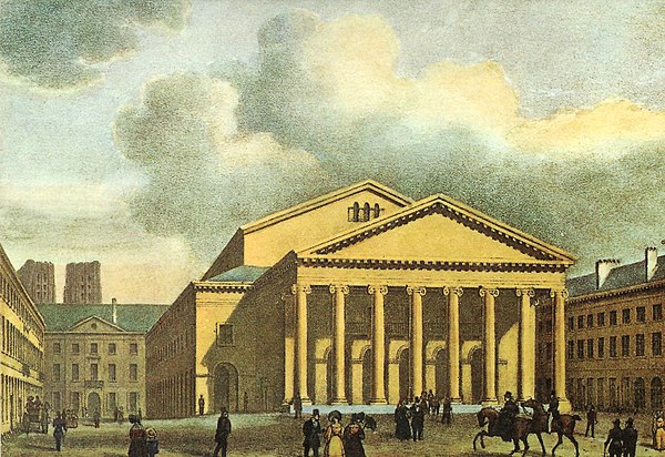 Painting of the second Theatre of La Monnaie, c. 1825–1855