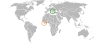 Location map for Kosovo and Liberia.