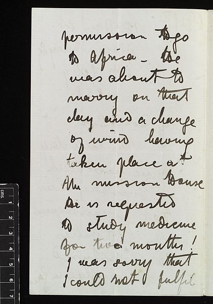 File:Letter from David Livingstone 1841 to 1865 Wellcome L0037621.jpg