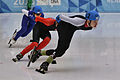 Lillehammer 2016 - Short track 1000m - Men Semifinals - Heo Aaron, Karlis Kruzbergs and Martinius Elvebakken