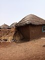 Local built thatch and mud house in Northern Ghana