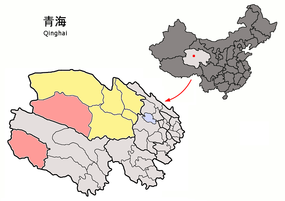 Golmuds läge i Haixi, Qinghai, Kina.