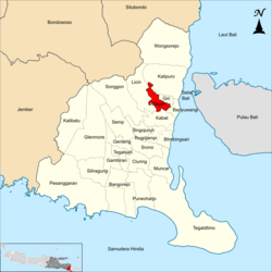 Peta genah kecamatan Glagah ring Banyuwangi