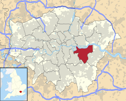 Location of the Greenwich area in London