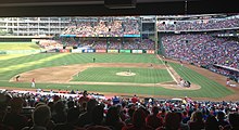 Houston plays Texas at Globe Life Park in Arlington during the 2013 edition of the Lone Star Series Lone Star Series, Houston Astros vs Texas Rangers at Globe Life Park in Arlington, 2013.jpg