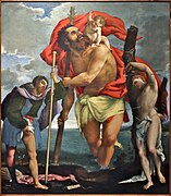 Saint Christopher with Saint Roch and Saint Sabastian by Lorenzo Lotto