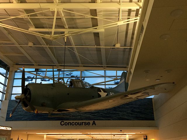 Douglas SBD Dauntless on static display as part of the Midway memorial
