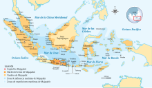 Map of maritime Southeast Asia in the 14th century Majapahit Empire-es.svg