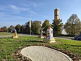 Mandala-Blumengarten des Künstlers Ghaku Okazaki vor dem Kulturpark RT-Nord in Reutlingen-Rappertshofen