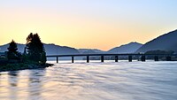 Pont sur la Katoun vers 2 heures du matin en plein été.