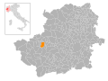 Collocatio finium municipii in Provincia Taurinensi.