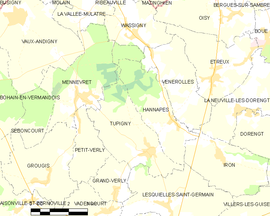 Mapa obce Tupigny