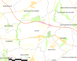 Mapa obce Doyet
