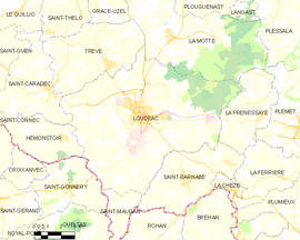 Mapa obce Loudéac