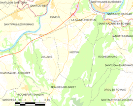 Mapa obce Hostun
