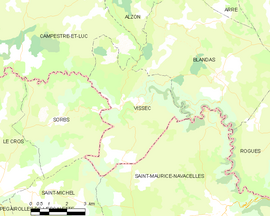 Mapa obce Vissec