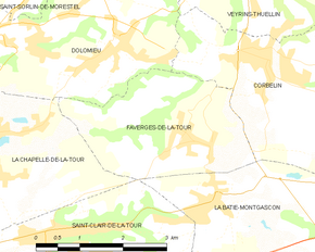 Poziția localității Faverges-de-la-Tour