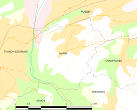 Mapa obce Marin