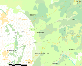 Mapa obce Flassan