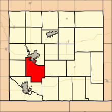 Map highlighting Pleasant Valley Township, Cowley County, Kansas.svg
