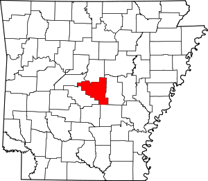 Map of Arkansas highlighting Pulaski County
