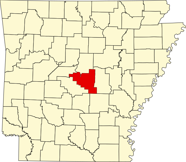 Map of Arkansas highlighting Pulaski County